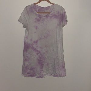 Purple Tie-Dye T-shirt Dress